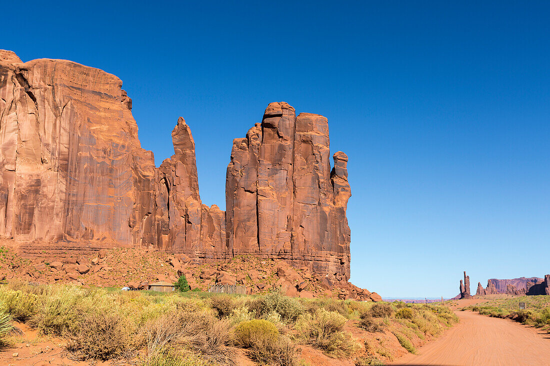 Felsformationen, Monument Valley, Navajo Tribal Park, Arizona, Vereinigte Staaten von Amerika, Nordamerika