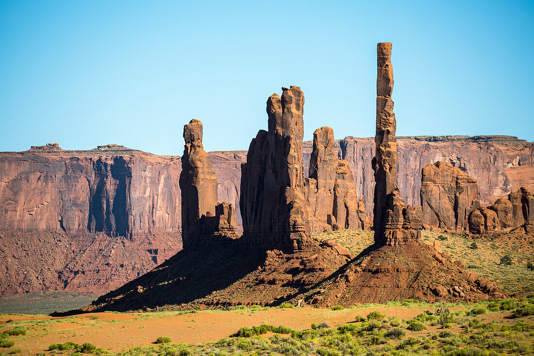 Felsformationen, Monument Valley, Navajo Tribal Park, Arizona, Vereinigte Staaten von Amerika, Nordamerika