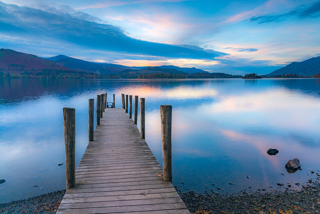 Ashness Jetty, Derwentwater, Keswick, Lake District National Park, Cumbria, England, United Kingdom, Europe