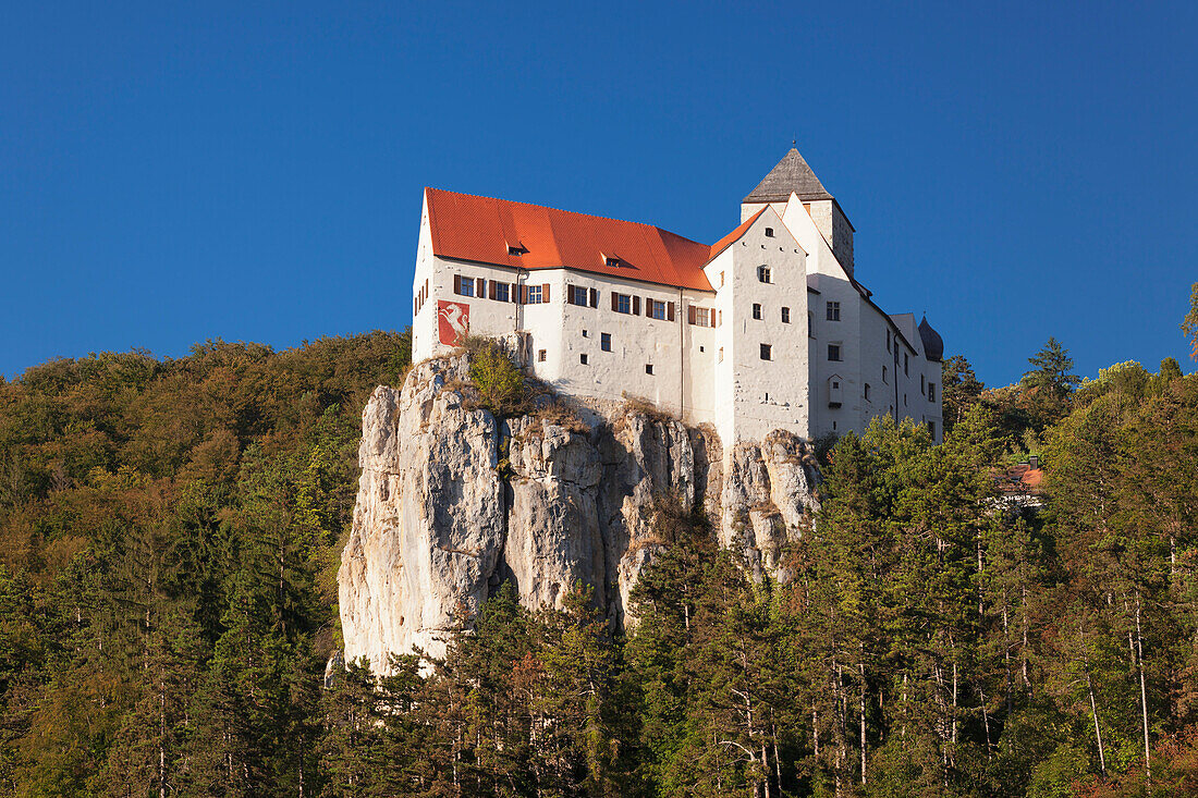 Prunn Castle, Riedenburg, nature park, Altmuehltal Valley, Bavaria, Germany, Europe