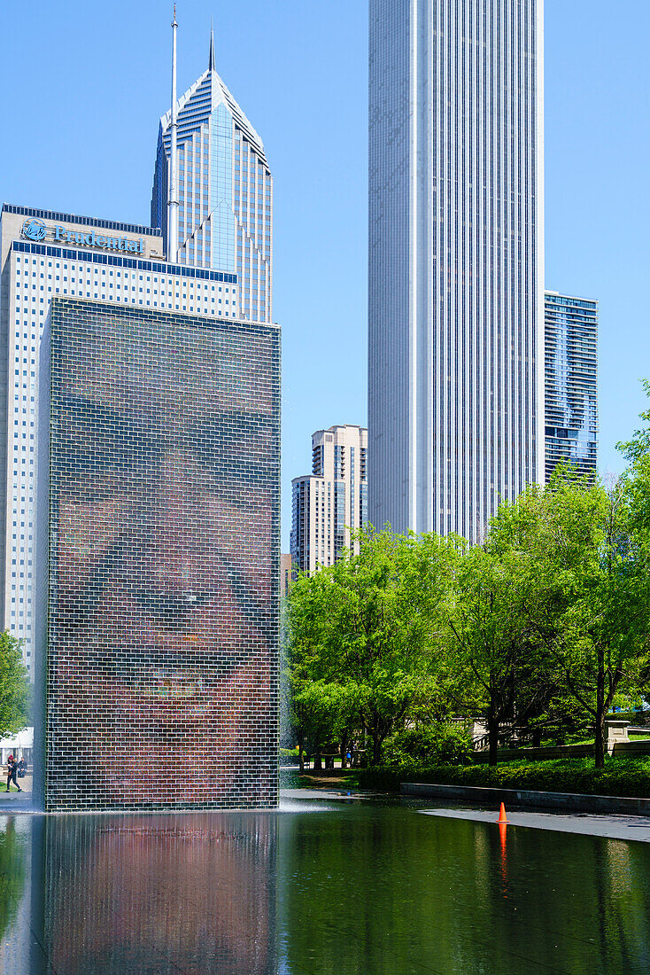 Kronebrunnen im Millennium Park, Chicago, Illinois, Vereinigte Staaten von Amerika, Nordamerika