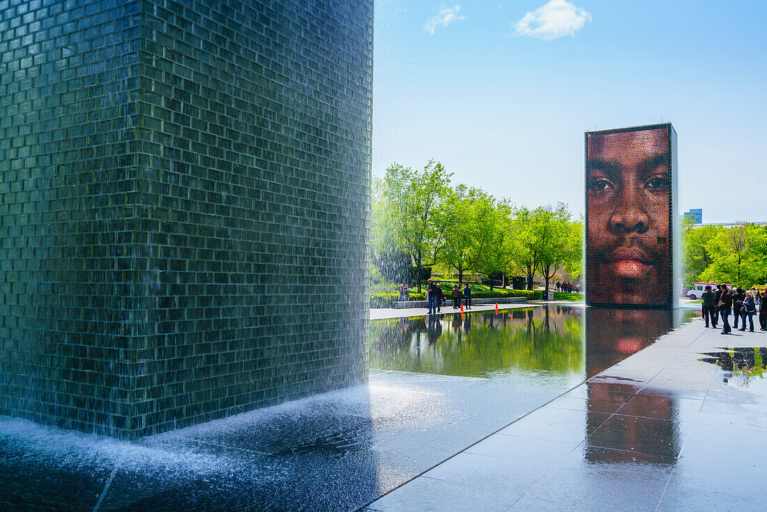 Crown Fountain in Millennium Park, Chicago, Illinois, United States of America, North America