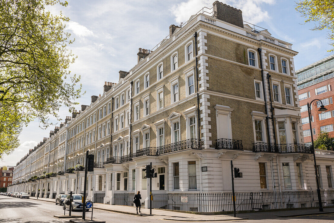 Traditionelle georgianische Wohnungen in South Kensington, London, England, Großbritannien, Europa