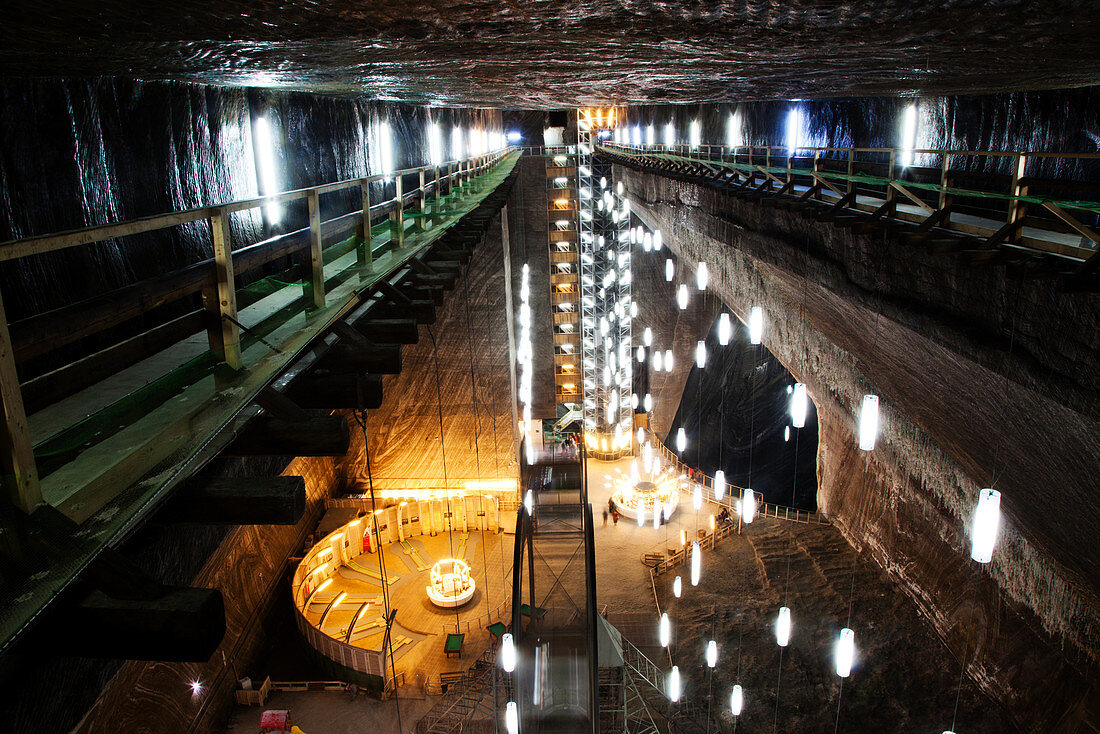 Rudolf Mine in Salina Turda salt mine in Turda city, Romania, Europe