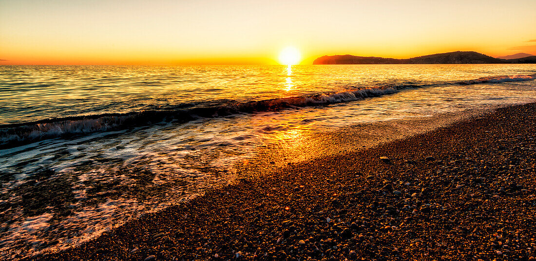 Italien, campmania, Sonnenuntergang auf cilento Meer