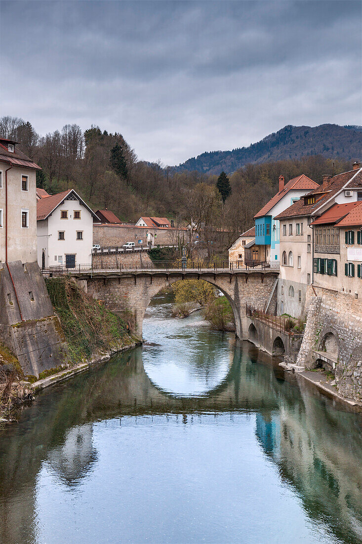 Europa, Slowenien, Die alte mittelalterliche Stadt Skofja Loka