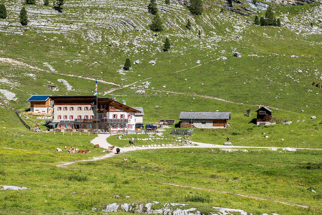 Fanes, Dolomiten, Südtirol, Italien, Die Zuflucht Lavarella