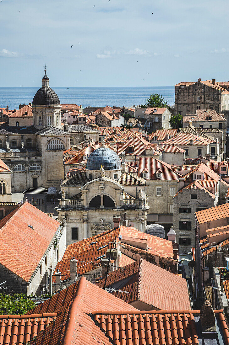 View of Old City Roofs in Dubrovnik, Croatia