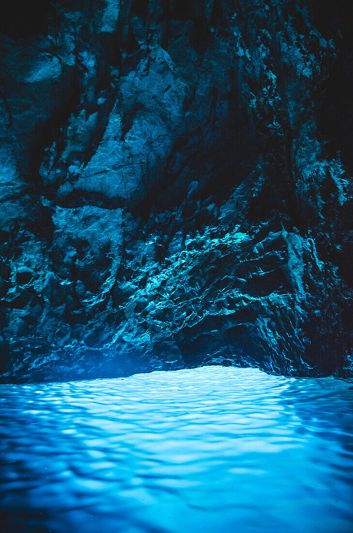 Blue Cave Interior, Island of Bisevo, Croatia