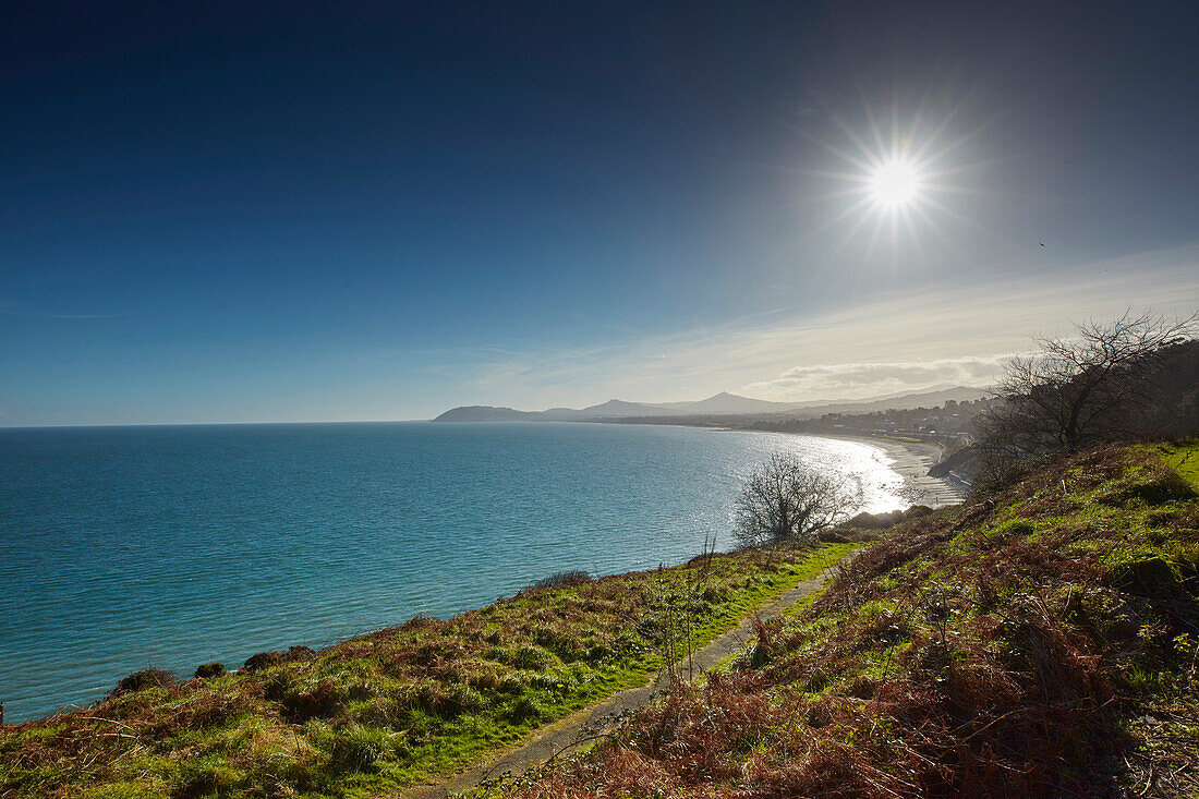 View towards Killiney Beach, Co Dublin, Ireland