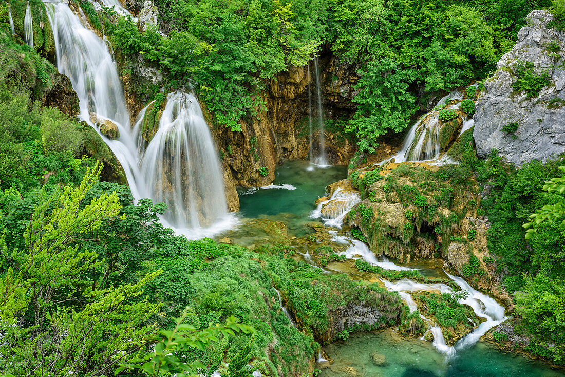 Wasserfälle von Plitvitz, Plitvitzer Seen, Nationalpark Plitvitzer Seen, Plitvice, UNESCO Weltnaturerbe Nationalpark Plitvitzer Seen, Kroatien