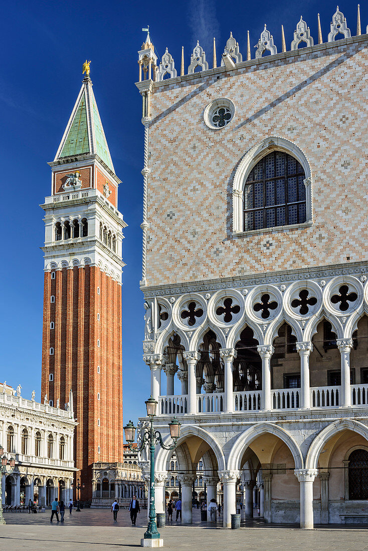 Piazza San Marco, Campanile di San Marco and Doge's Palace, Venice, UNESCO World Heritage Site Venice, Venezia, Italy