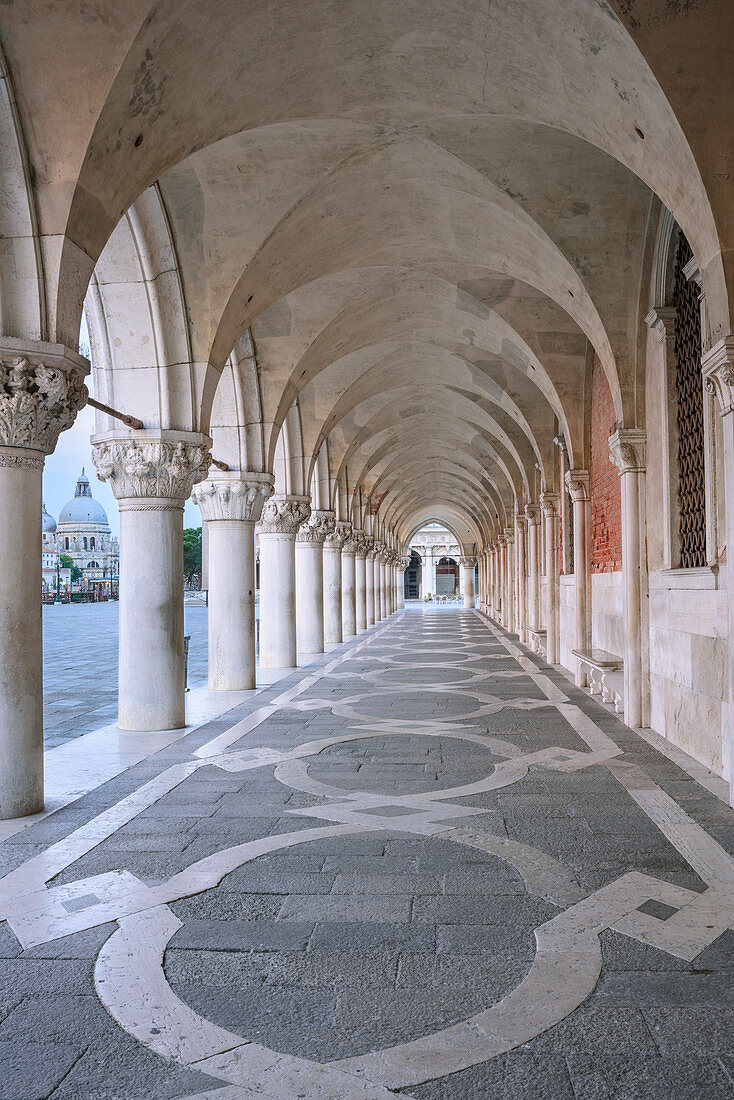 Arcade at Doge's Palace, Piazza San Marco, Venice, UNESCO World Heritage Site Venice, Venezia, Italy