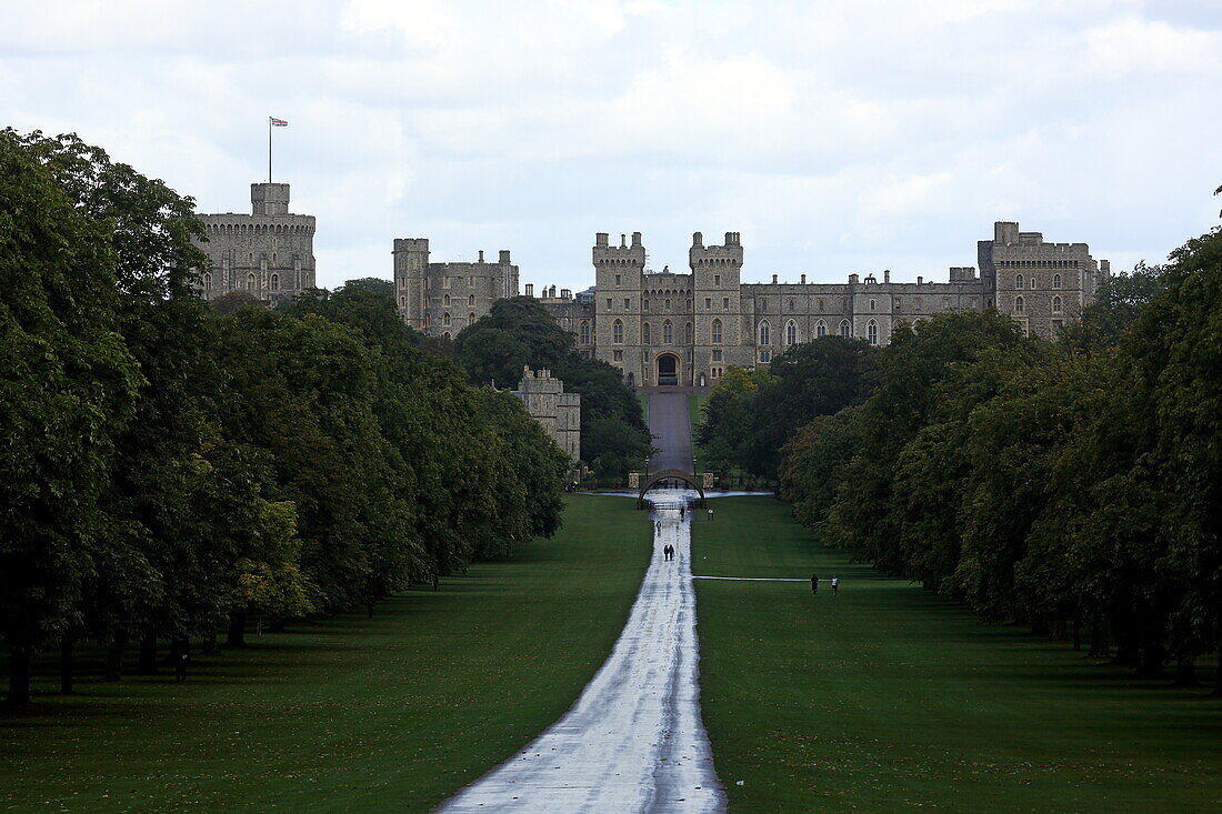 The Long Walk, Windsor Great Park und Windsor Castle, Berkshire, England