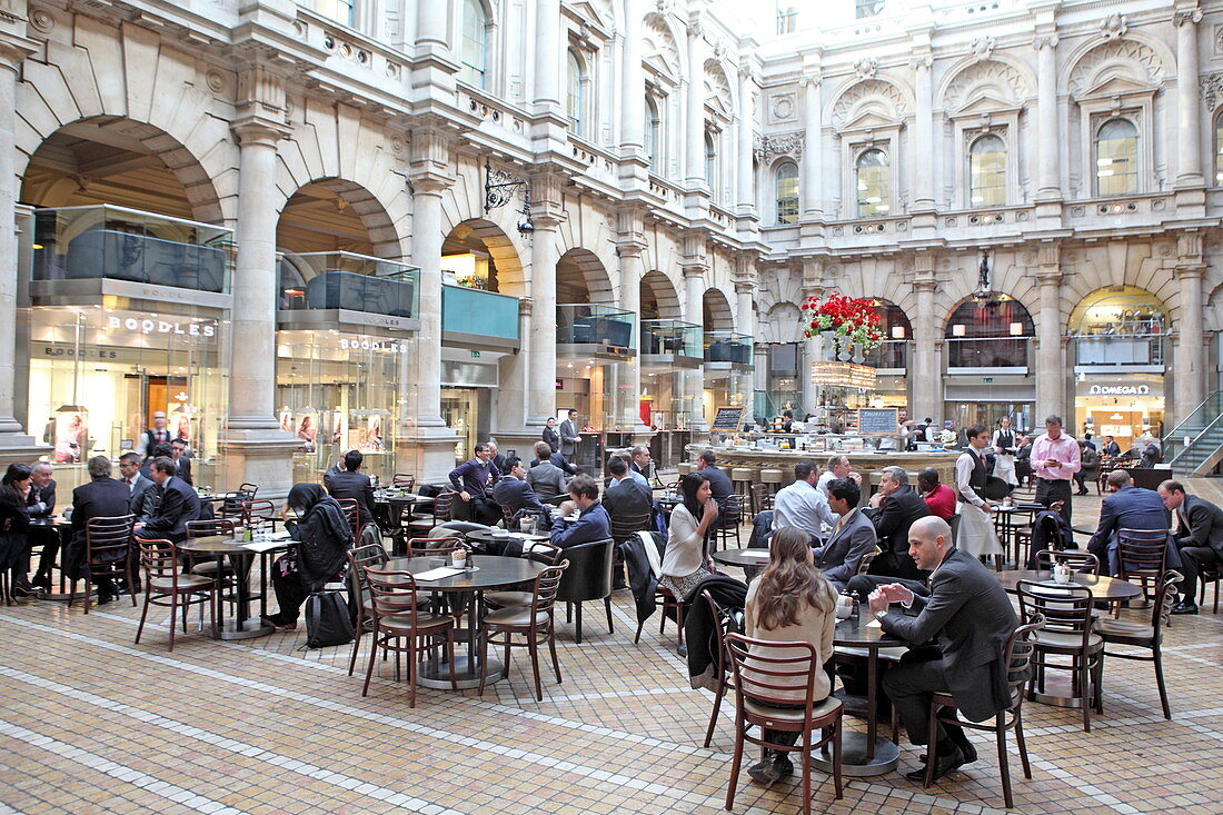 Courtyard cafe,  Royal Exchange, City of London, London, England