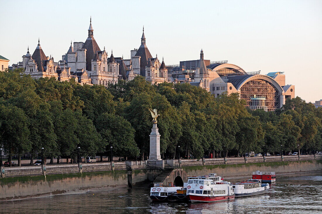 Whitehall Court and Charing Cross Station, London, England