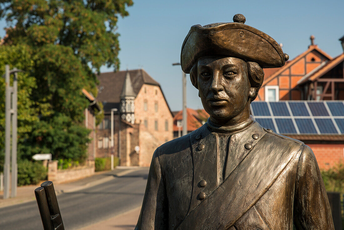 Portrait of the town guard of the former fortress Ziegenhain, Ziegenhain, Hesse, Germany, Europe