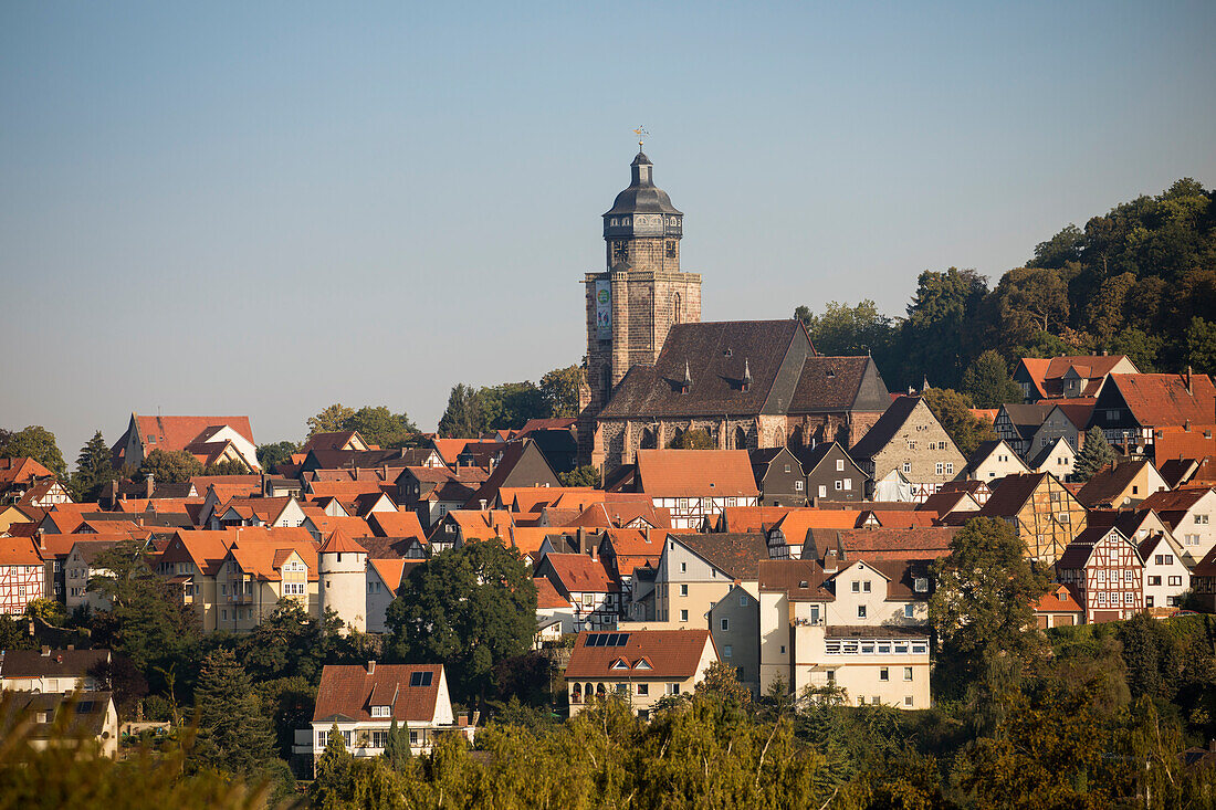 Town center with church, Homberg Efze, Hesse, Germany, Europe