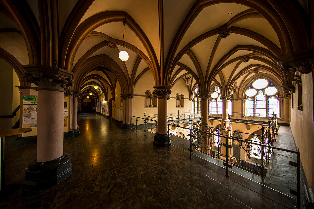 Corridor of the Old University, Marburg, Hesse, Germany, Europe