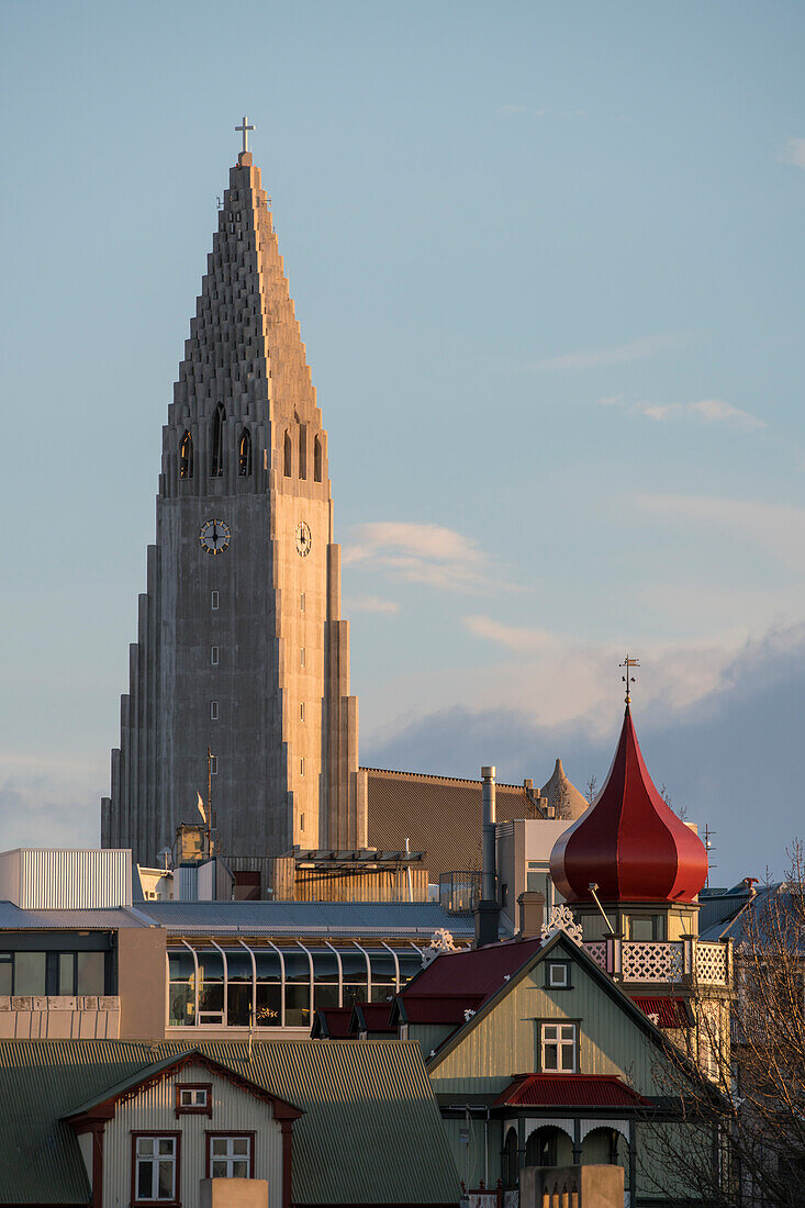 Die Hallgrimskirkja, das größte Kirchengebäude Islands, Reykjavik, Island, Iceland, Europa