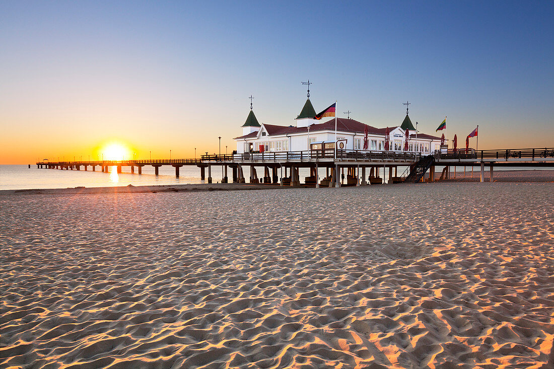 Pier at Ahlbeck, Usedom,  Baltic Sea, Mecklenburg-West Pomerania, Germany