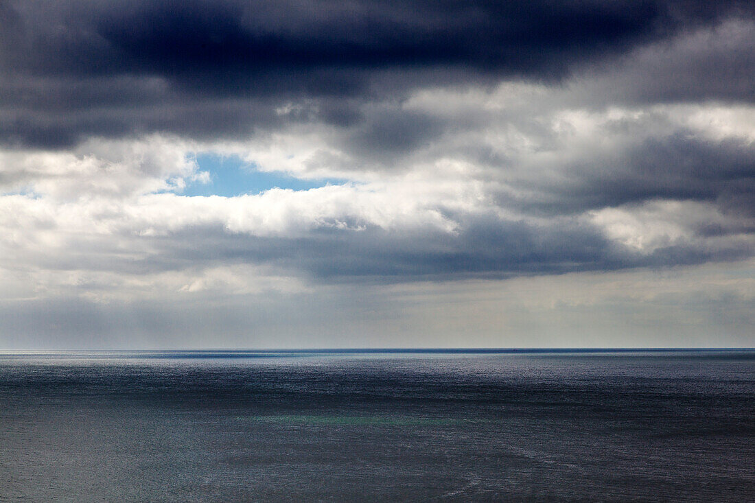 View from the chalk rocks to the Baltic Sea, Jasmund National Park, Ruegen,  Baltic Sea, Mecklenburg-West Pomerania, Germany