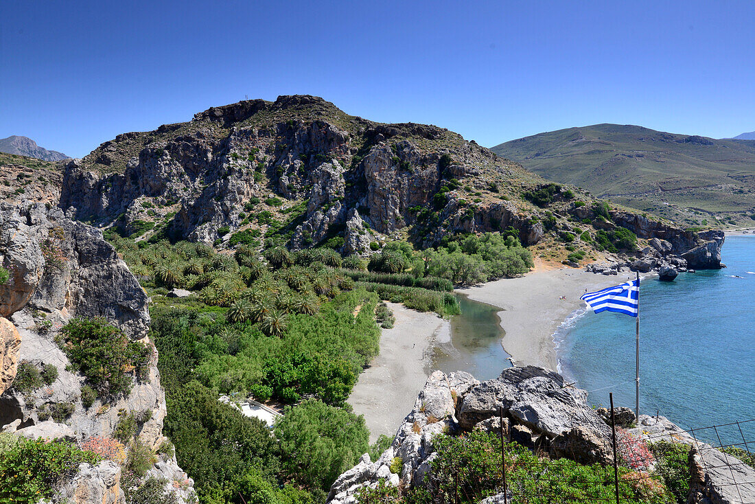 Beach of Preveli at the southwest coast, Crete, Greece