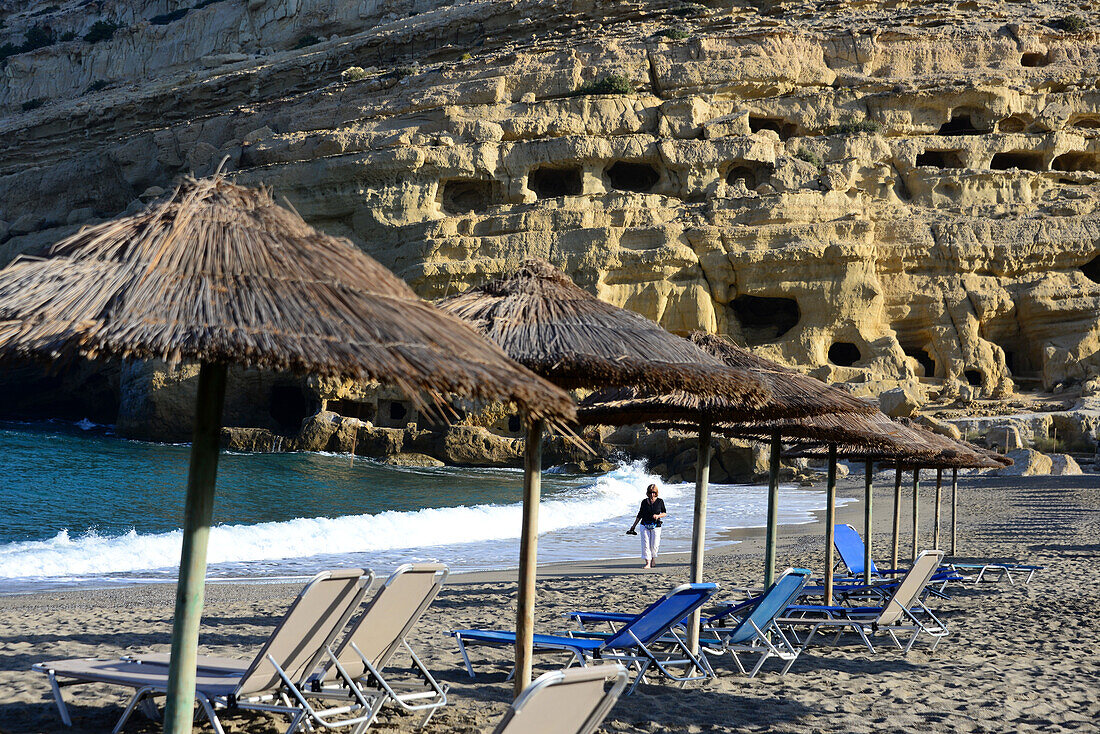 Beach of Matala, South- Crete, Greece