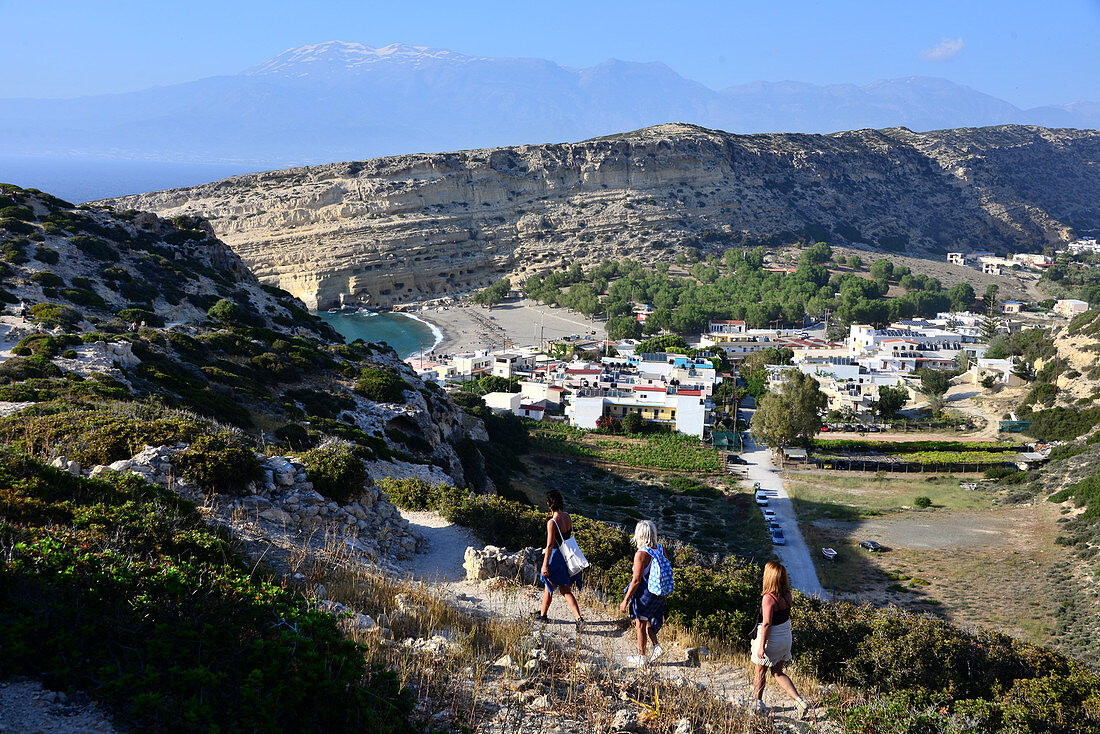 Blick über Mátala, Süd- Kreta, Griechenland