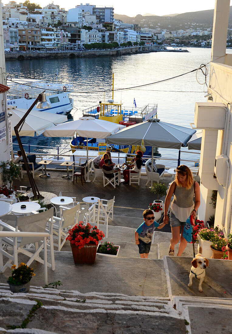 in the harbour, Agios Nikólaos, east- Crete, Greece