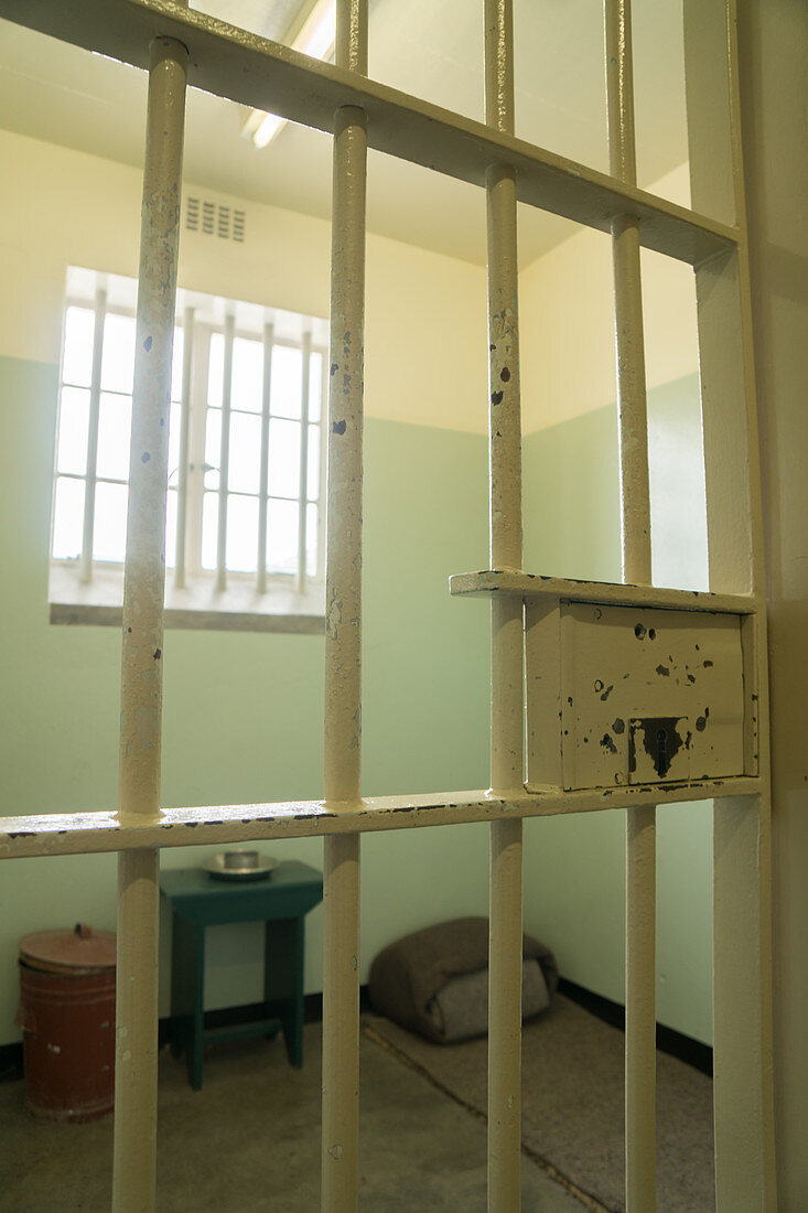 Nelson Mandela's cell for 27 years, Robben Island, UNESCO World Heritage Site, Cape Town, South Africa, Africa
