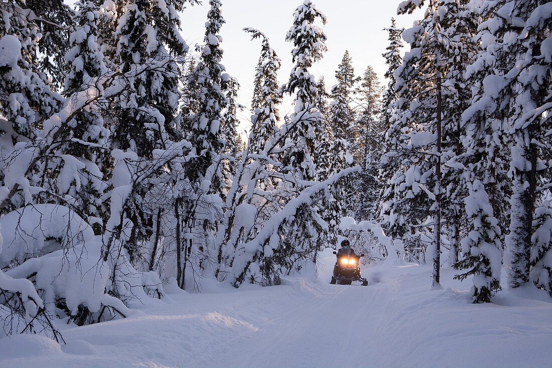 Snowmobile, Jukkasjarvi, Sweden, Scandinavia, Europe