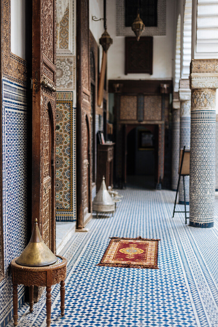 Innenraum von Musee Riad Belghazi, Fes, Marokko, Nordafrika, Afrika
