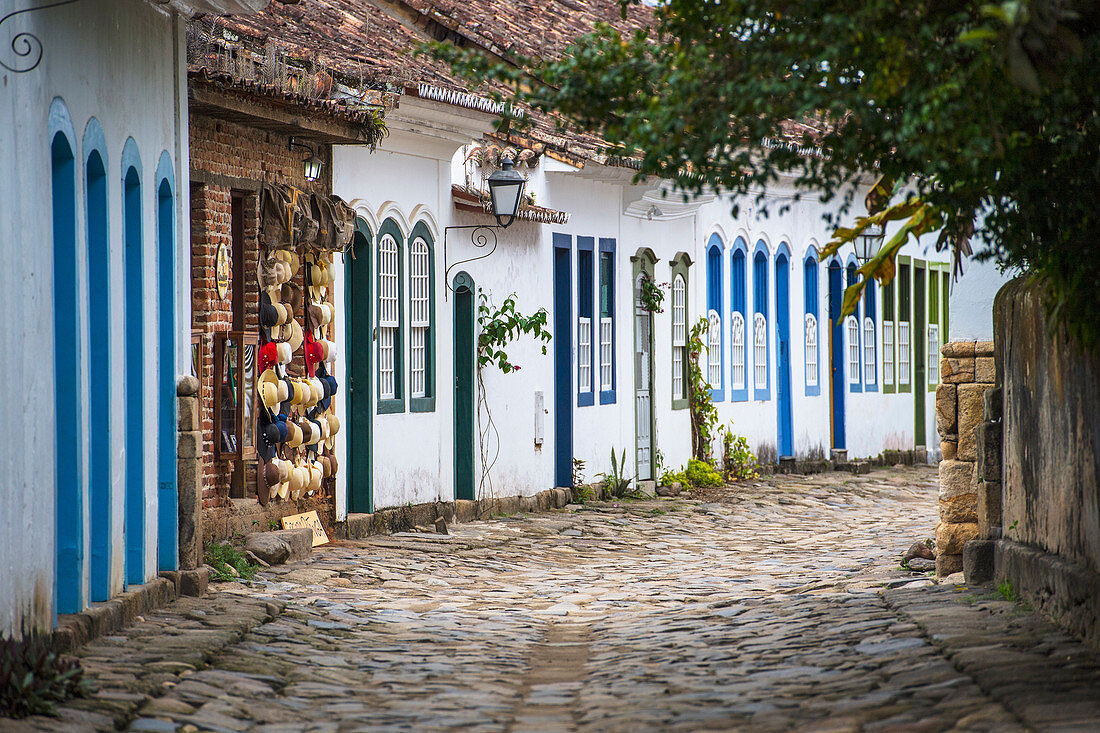 Cobble Stein Straße in Paraty an der Costa Verde