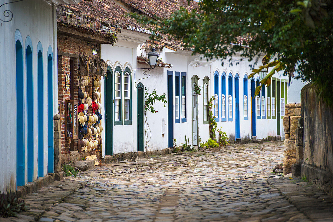 Cobble stone street in Paraty at Costa Verde