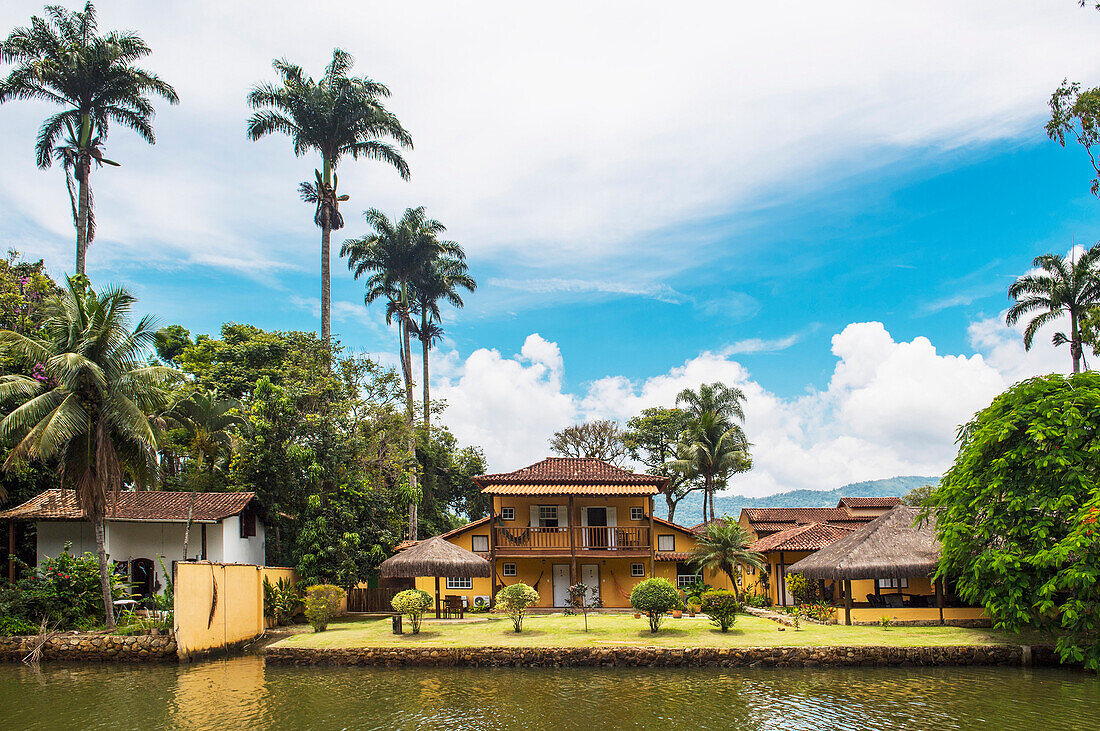 Houses by canal in Paraty at Costa Verde