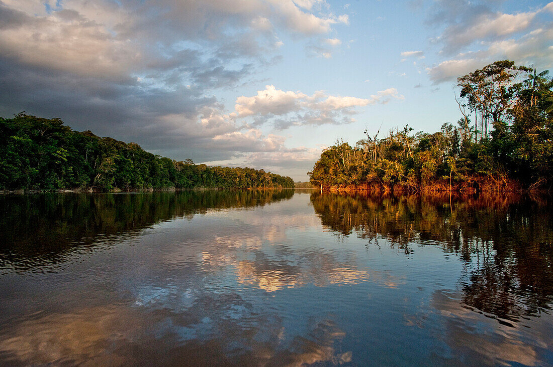 Reflection Of Clouds In River, Bolivar State, Venezuela