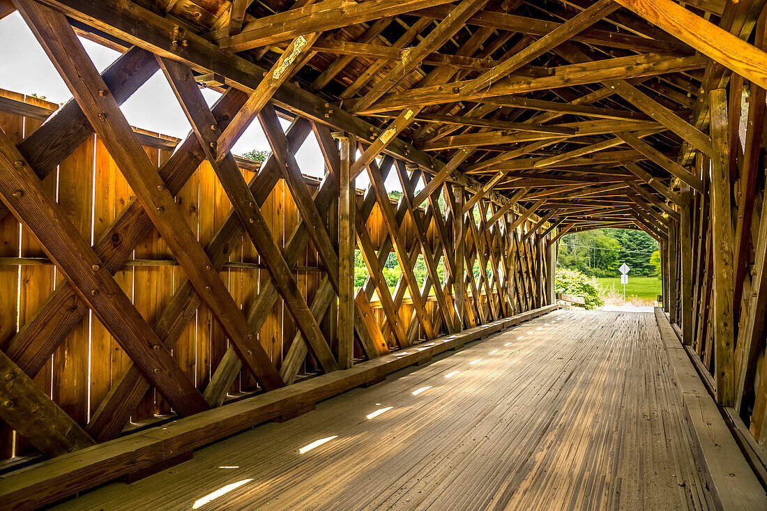 'Worrall bedeckte Brücke, Windham Grafschaft, Bartonsville; Chester, Vermont, Vereinigte Staaten von Amerika'