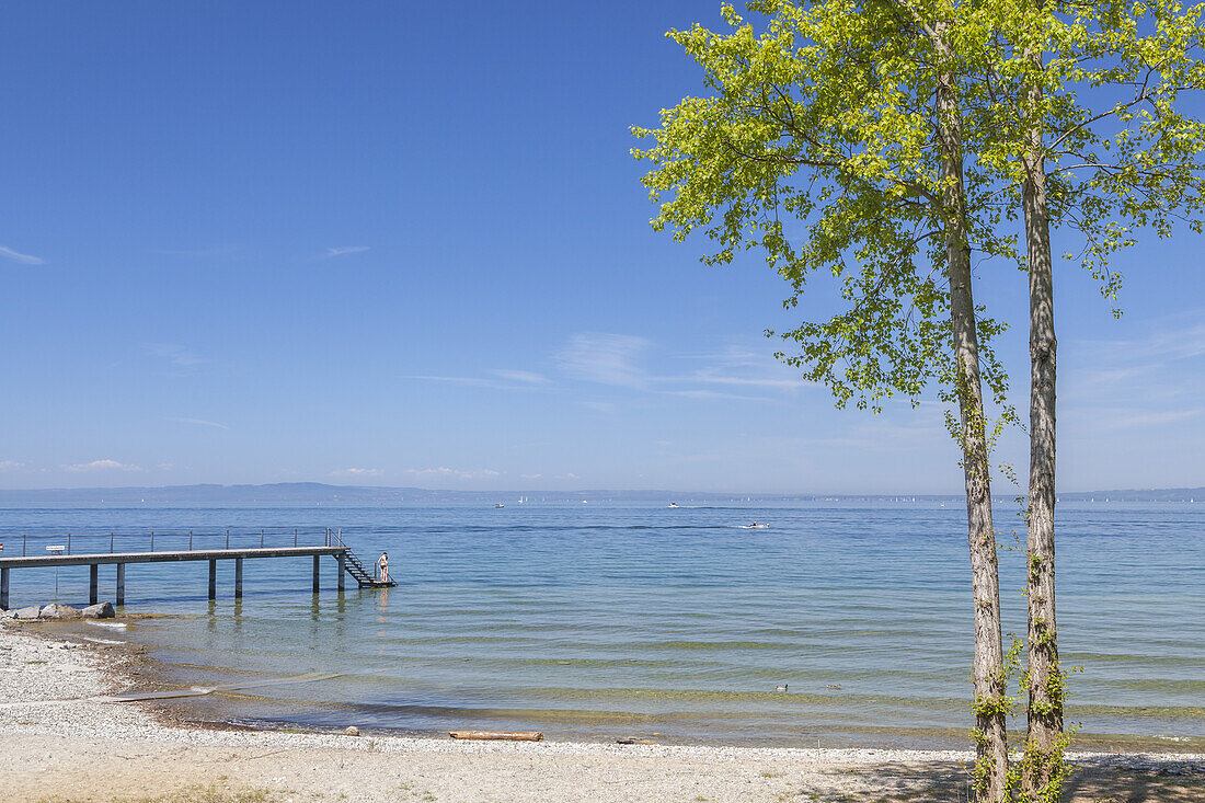 Beach in Rorschach in Lake Constance, Swiss Canton of St. Gallen, Eastern Switzerland, Switzerland, Europe