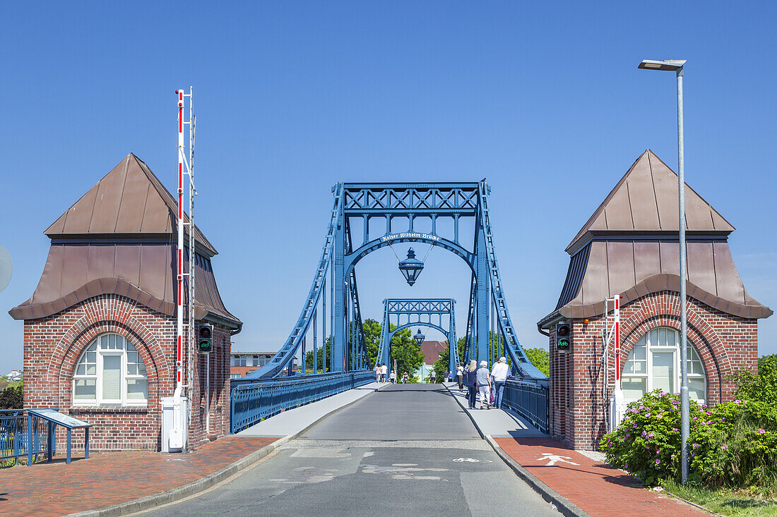 Bridge Kaiser-Wilhelm-Brücke in Wilhelmshaven, East Frisia, Friesland, Lower Saxony, Northern Germany, Germany, Europe