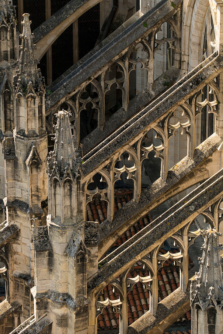 Architektur Detail des Chor der Kathedrale (Cathédrale Saint-André), Bordeaux, Gironde, Nouvelle-Aquitaine, Frankreich, Europa