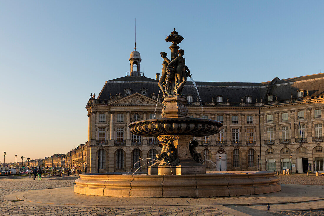 Place de la Bourse with Fountain of the Three Graces