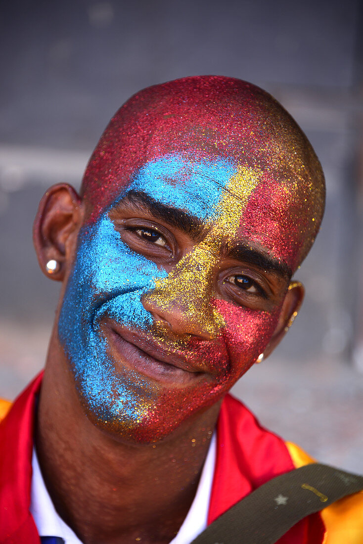 Männliches Portrait, Malaysischer Karneval, Cape Town, South Afrika