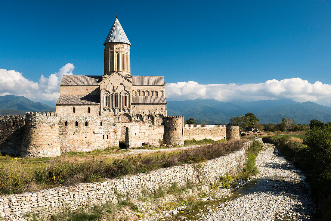'The 11th century cathedral at the Alaverdi Monastery, Georgian Orthodox monastery in the Kakheti region of Eastern Georgia; Kakheti, Georgia'