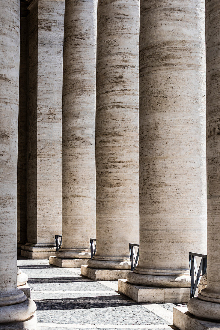 The colonnade which frames the St. Peter´s square, Rome, Latium, Italy