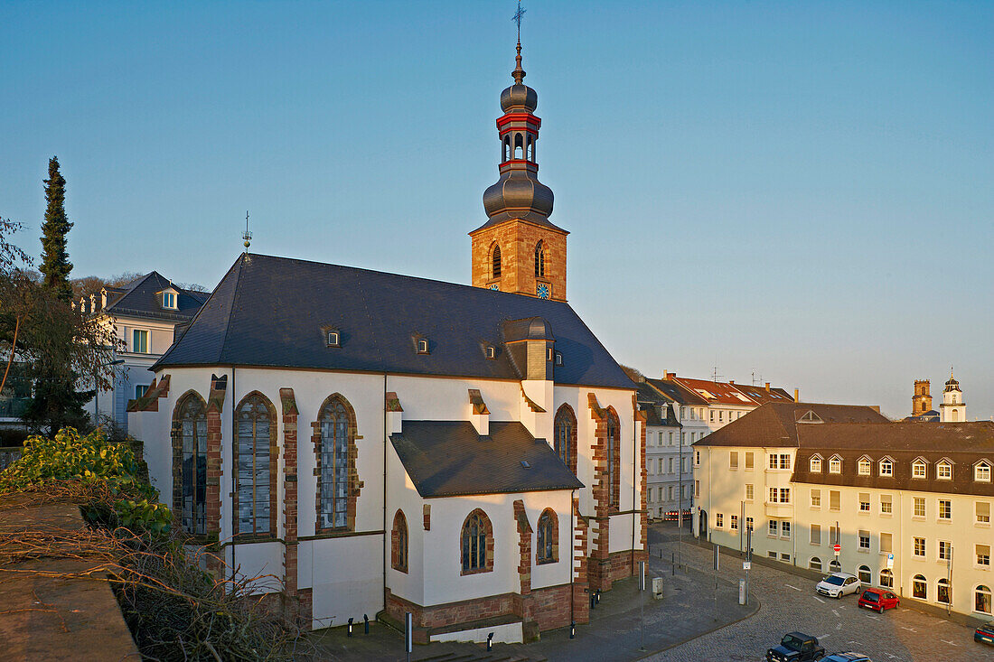 View at the castlechurch at Saarbrücken , Saarland , Germany , Europe