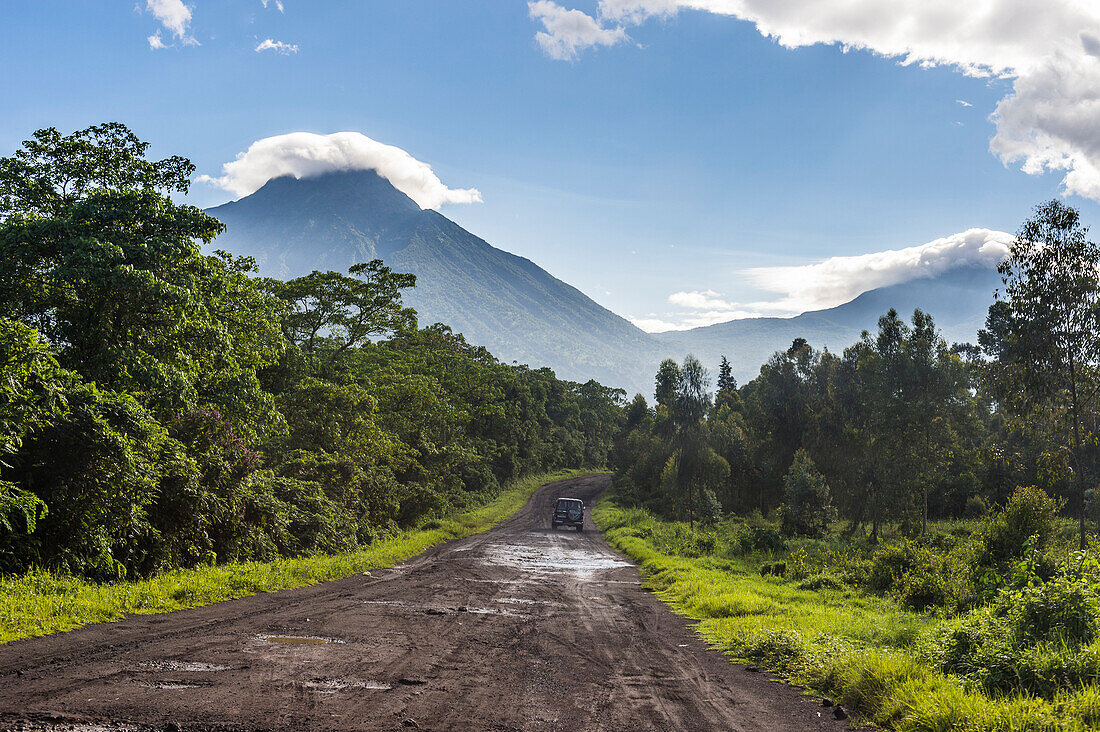 The volcanic mountain chain of the Virunga National Park, UNESCO World Heritage Site, Democratic Republic of the Congo, Africa
