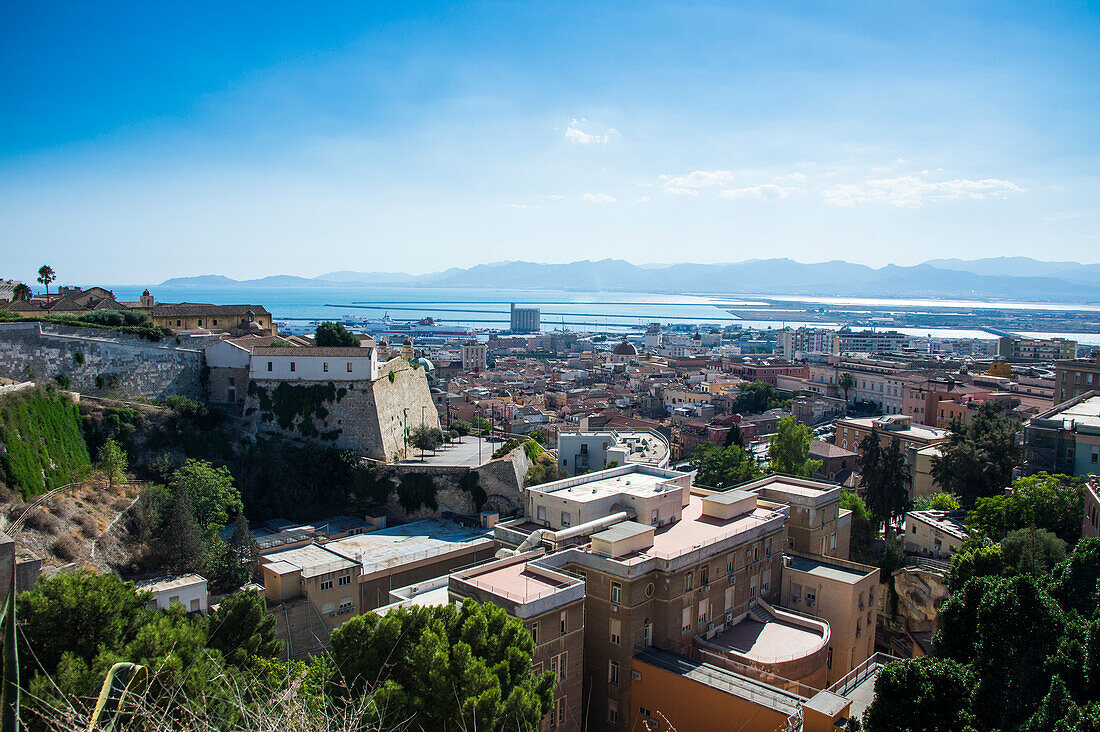 Blick über Cagliari, Sardinien, Italien, Mittelmeer, Europa