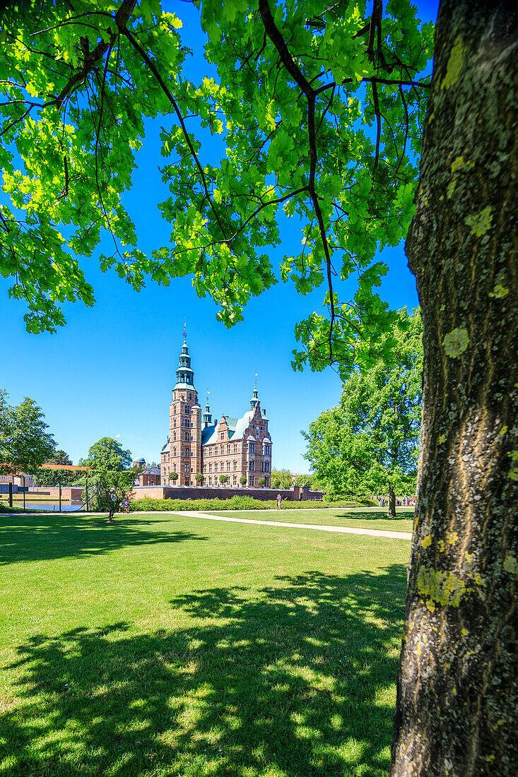 Gardens and Rosenborg Castle built in the Dutch Renaissance style , Copenhagen, Denmark