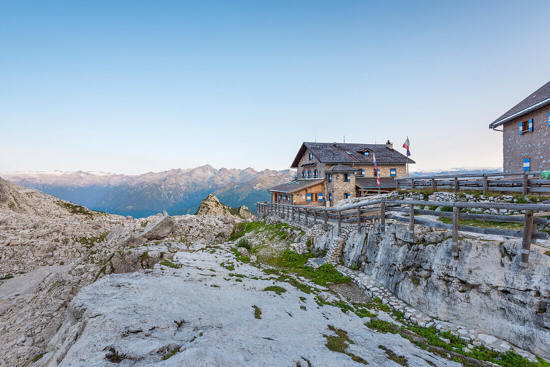 Tuckett refuge Europe, Italy, Trentino, Vallesinella, Tuckett refuge, Brenta dolomites